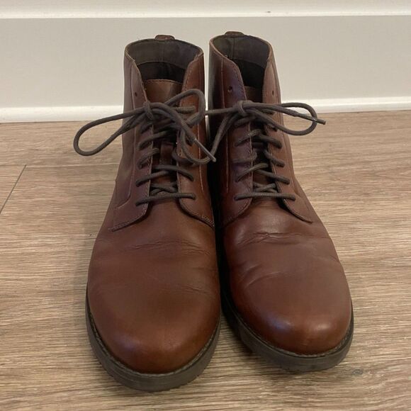Timberland Brown Leather Mid Lace-Up Boot size 9.5 - Picture 3 of 7